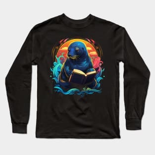 Sea Lion Reads Book Long Sleeve T-Shirt